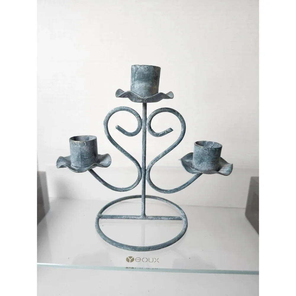 Husna Imports 3 Tier Wrought Iron Candelabra.